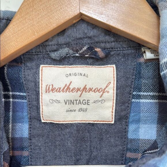 Weatherproof Blue Plaid flannel Men's Shirt.  Size XL. - Picture 3 of 5